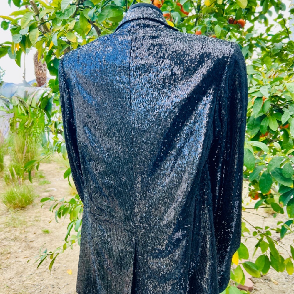 NEW WITH TAGS | UNCONDITIONAL BLACK SEQUIN BLAZER UNISEX (MENS MEDIUM) - Picture 4 of 16